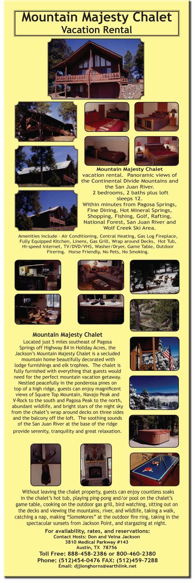 Mountain Majesty Chalet Vacation Rental